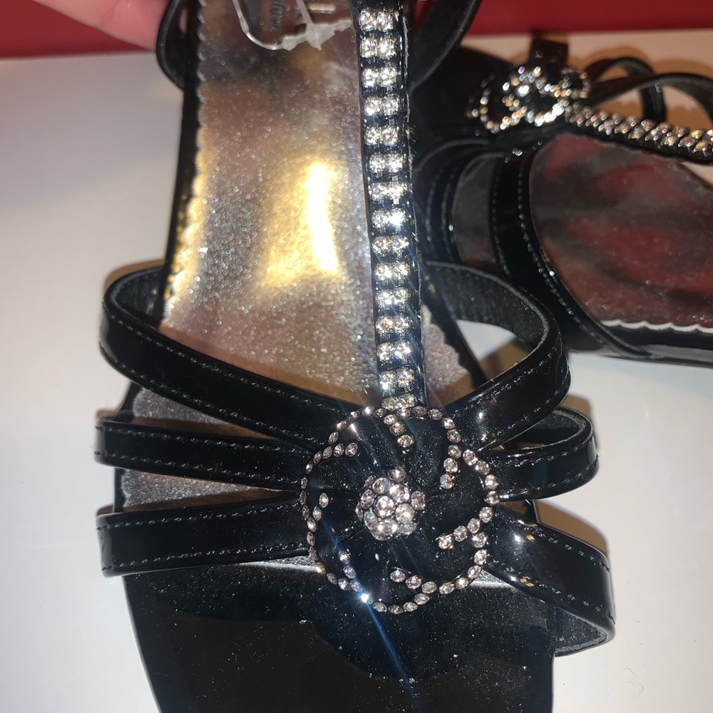Little girl black sparkly heels